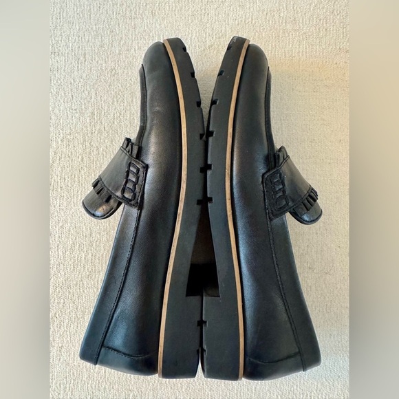 KATE SPADE Womens Black Leather Chunky Ruffle Loafers, Size 8 - Picture 6 of 9